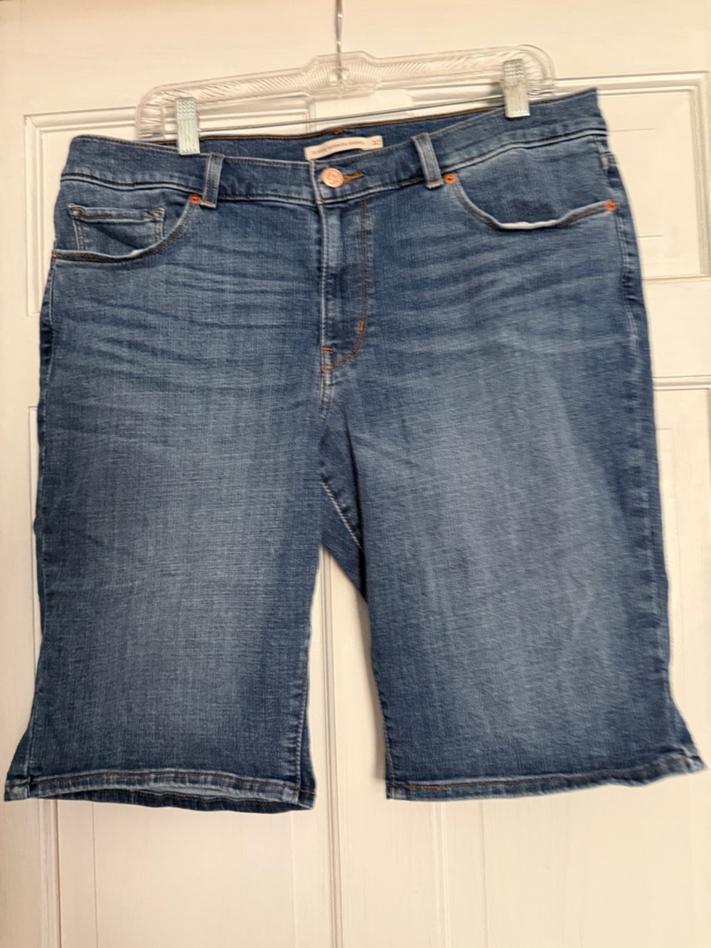 Levi's Blue Denim Bermuda Shorts - Rear Pocket Detail
